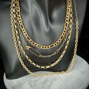 4 Elegant Gold Layered Necklaces